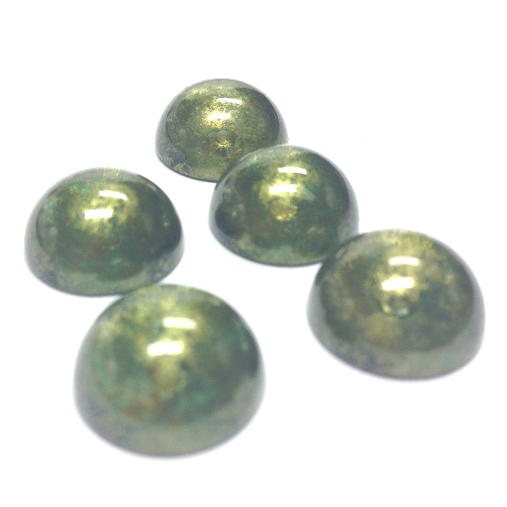 10MM Green "Gold Lace" Cab (72 pieces)