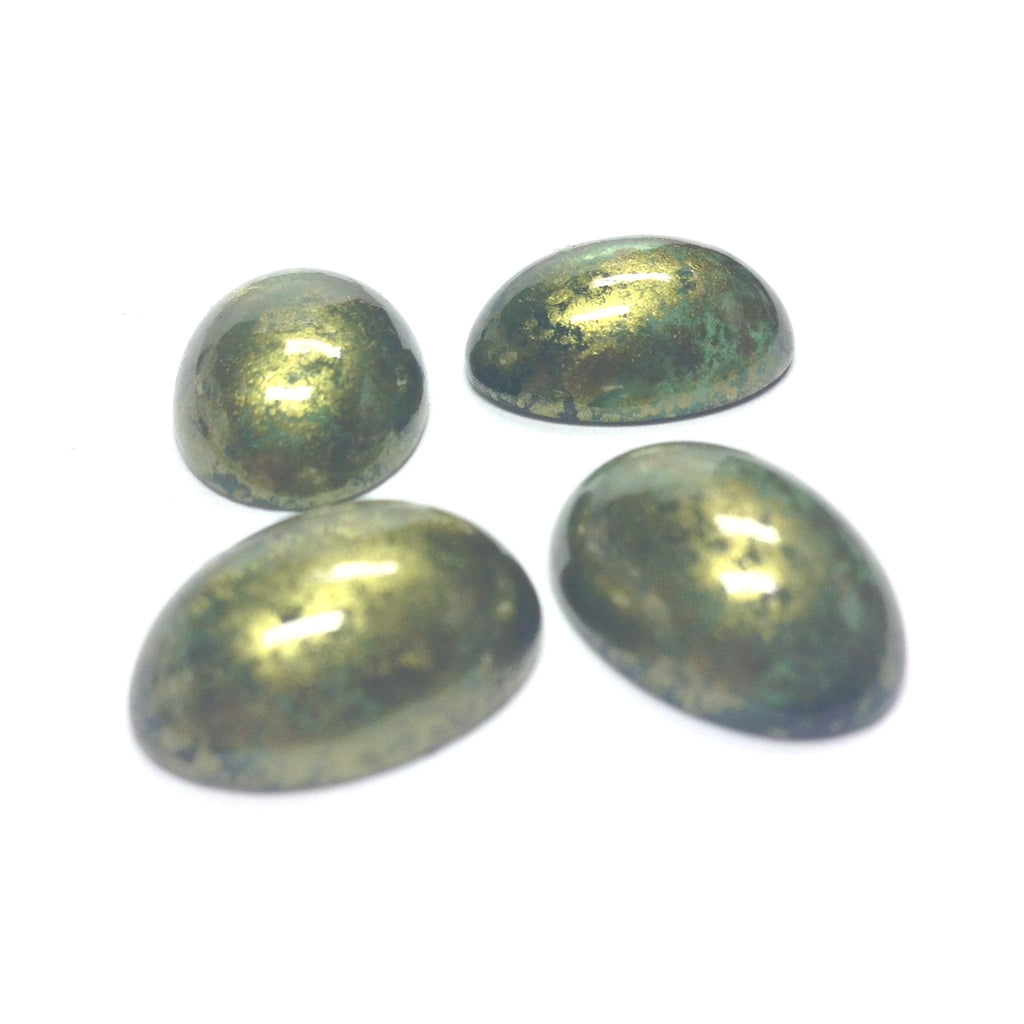 14X10MM Green "Gold Lace" Cab (23 pieces)