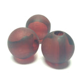 24MM Garnet Mat "Haze" Large Hole Bead (6 pieces)