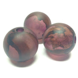 24MM Purple Mat "Haze" Large Hole Bead (6 pieces)