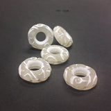 14MM Ivory/White Engraved Rondel Bead (36 pieces)