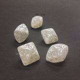 12MM Ivory/White Engraved Diamond Bead (36 pieces)