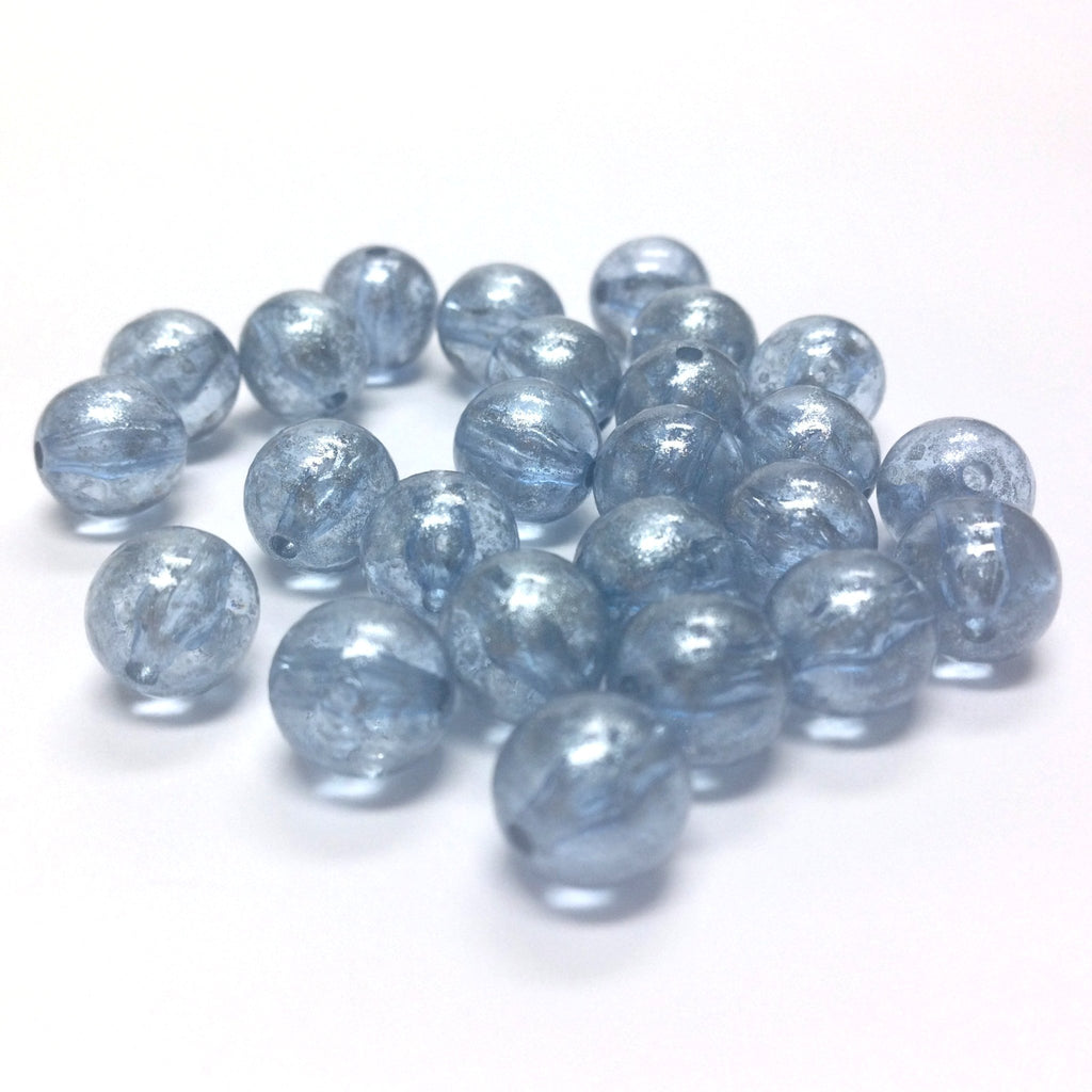 8MM Blue "Silver Lace" Bead (144 pieces)