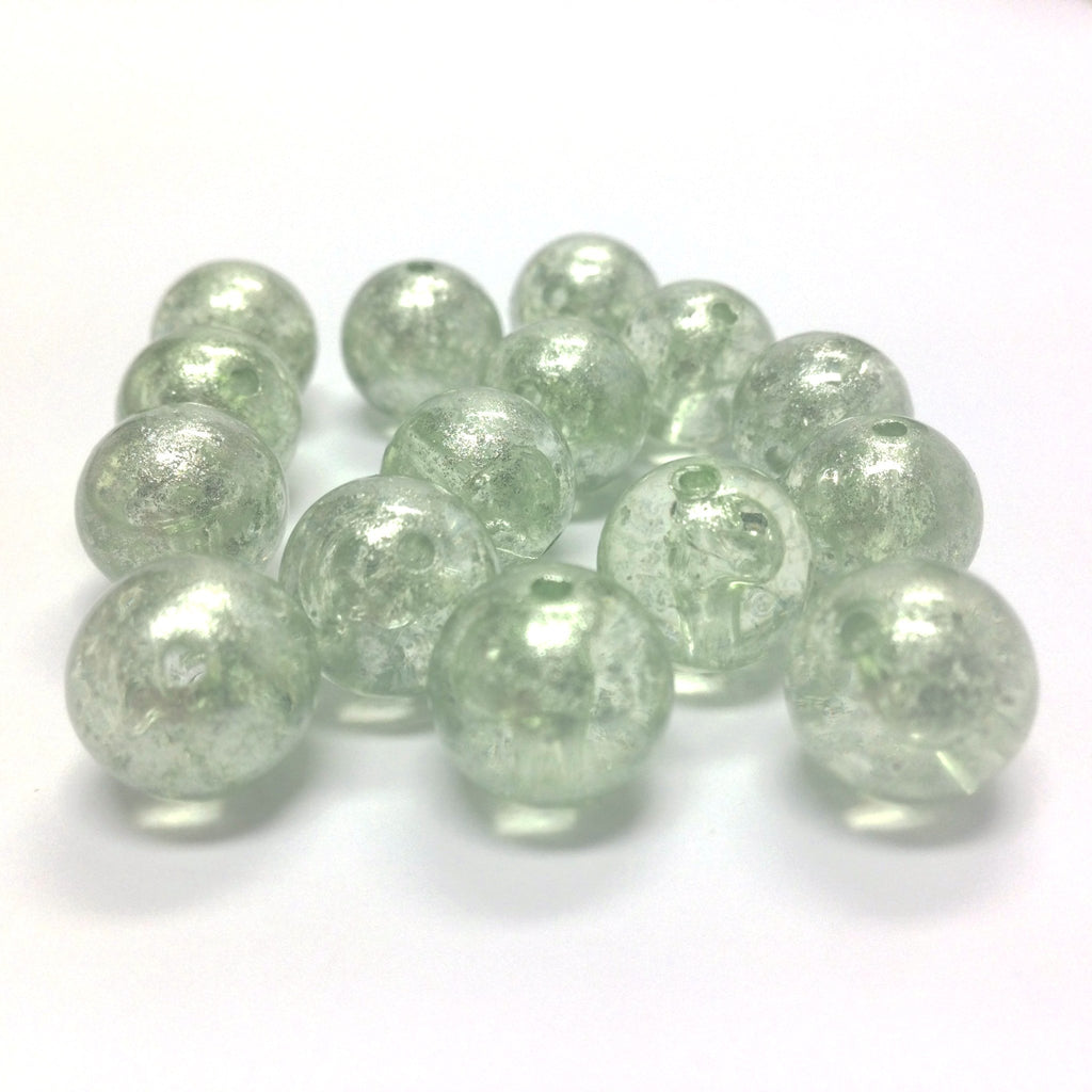 12MM Green "Silver Lace" Bead (72 pieces)