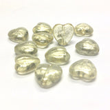11MM Yellow"Silver Lace" Heart Bead (72 pieces)