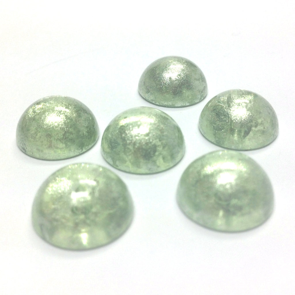 14MM Green "Silver Lace" Cab (36 pieces)