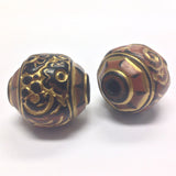 30X28MM Brown "Trichrome" Bead (2 pieces)