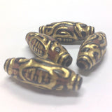 30X11MM Brown "Trichrome" Tube Beads (12 pieces)