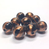 12MM Black/Copper "Striate" Bead (36 pieces)