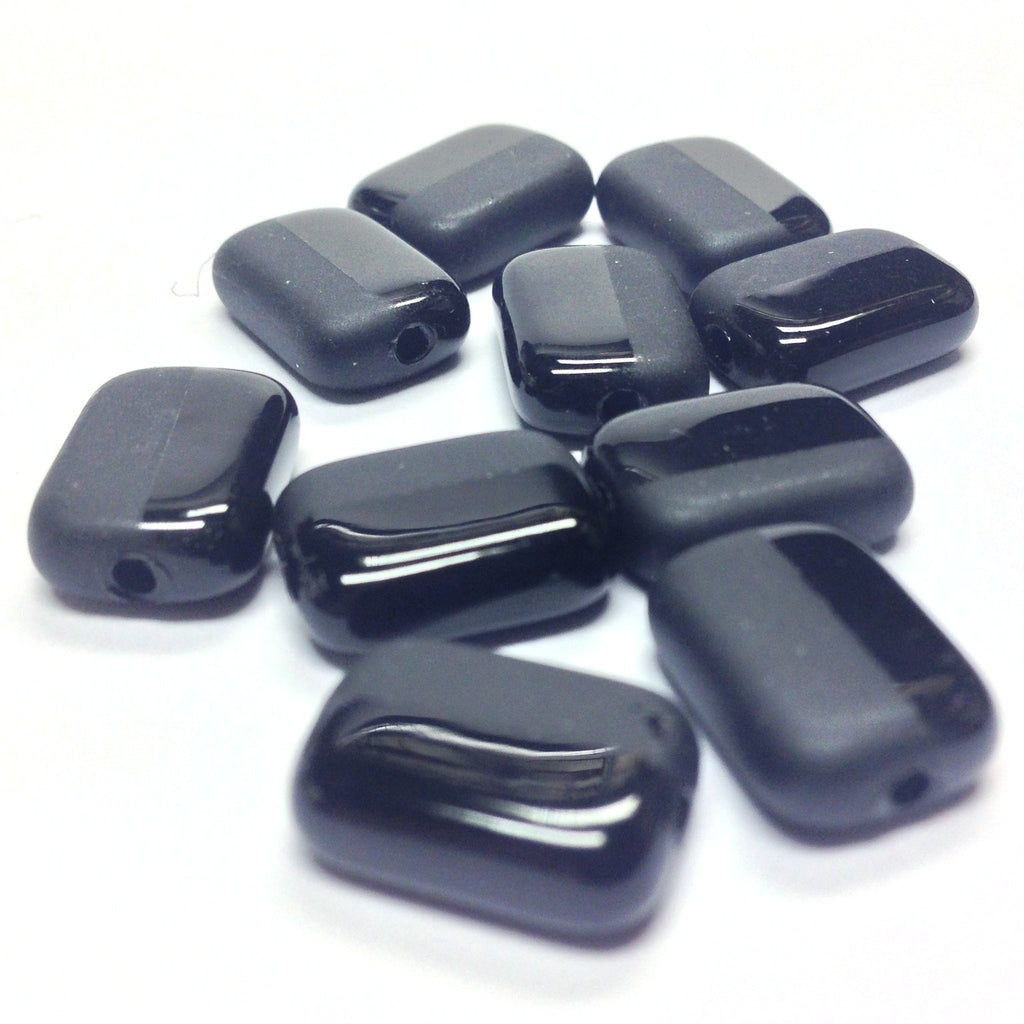 10X14MM Black Mat & Shiny Rectangle Bead (24 pieces)