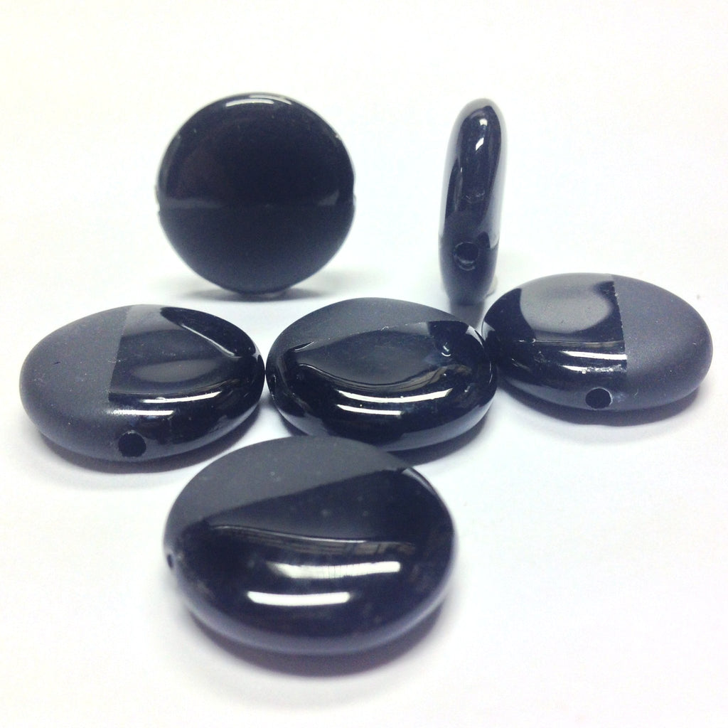 18MM Black Mat & Shiny Disc Bead (12 pieces)