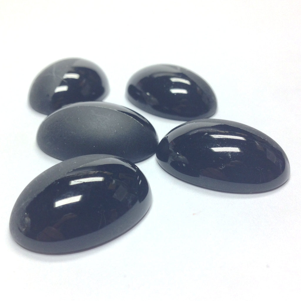 14X10MM Black Mat & Shiny Oval Cab (12 pieces)