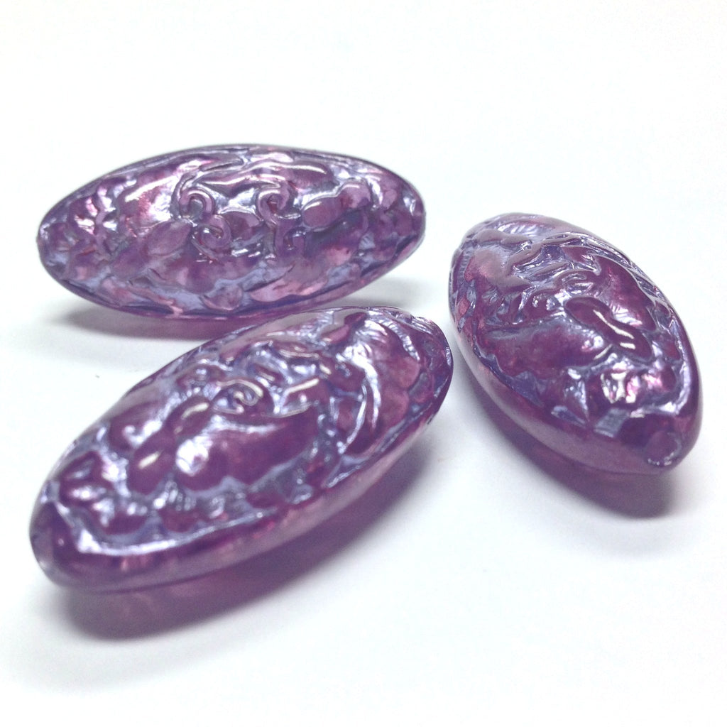 15X33MM Lilac "Halo" Oval Bead (6 pieces)