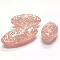 15X33MM Pink "Halo" Oval Bead (6 pieces)