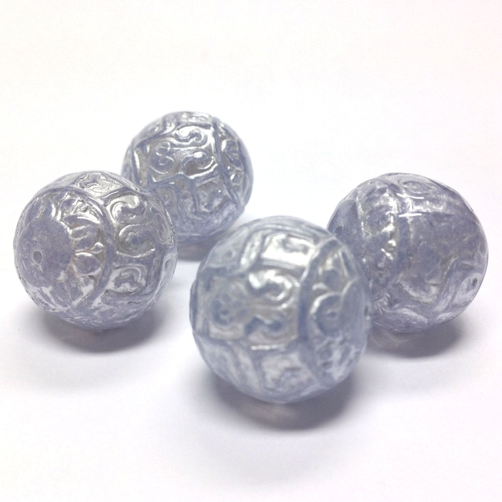 19MM Blue "Halo" Round Bead (12 pieces)