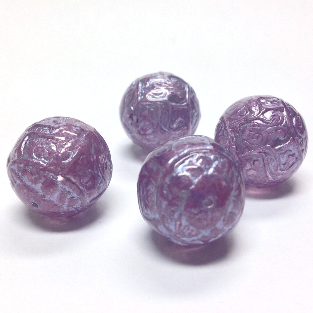19MM Lilac "Halo" Round Bead (12 pieces)