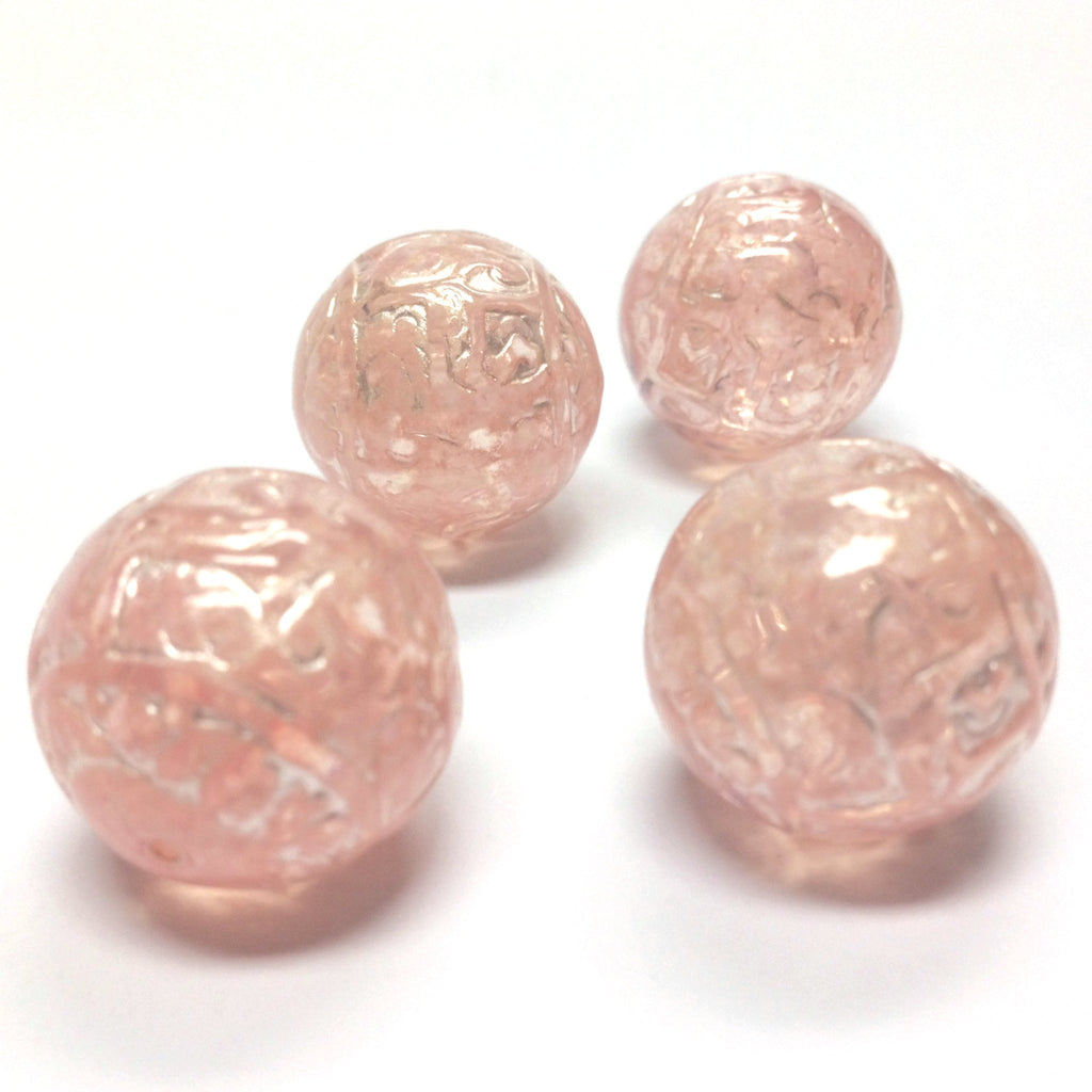 19MM Pink "Halo" Round Bead (12 pieces)