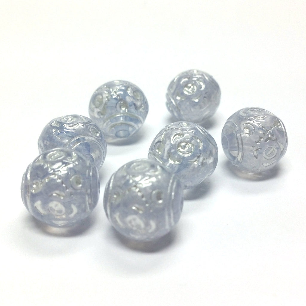 12MM Blue "Halo" Round Bead (24 pieces)