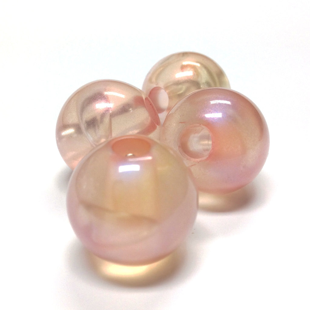 18MM Pink "Lumina" L.H. Bead (24 pieces)