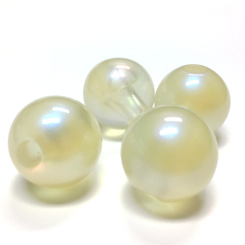 18MM White "Lumina" L.H. Bead (24 pieces)