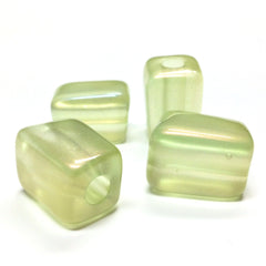 15X21MM Green"Lumina" Rectangle Beads (12 pieces)