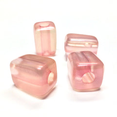 15X21MM Pink "Lumina" Rectangle Beads (12 pieces)