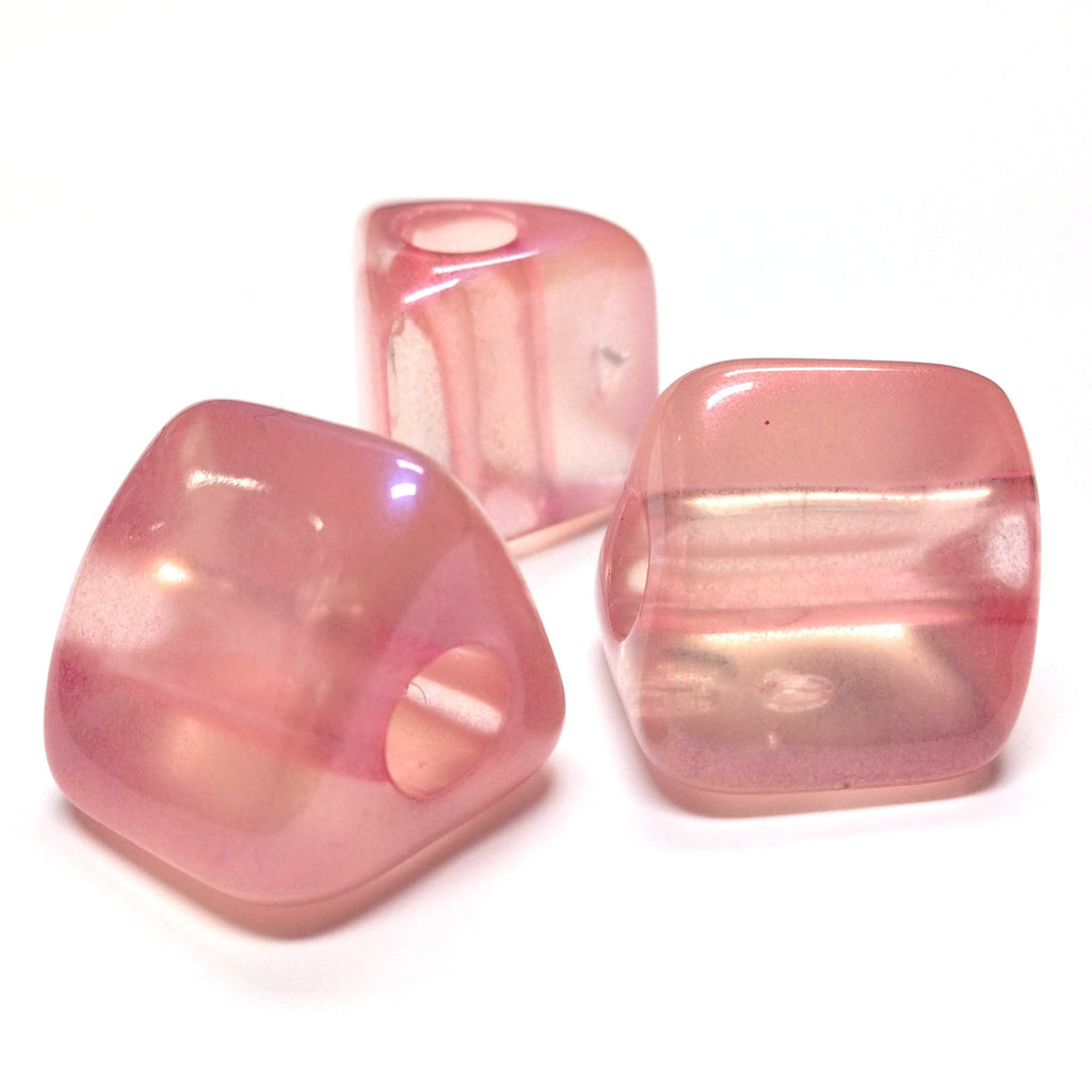 19X20MM Pink "Lumina" Triangle Beads (12 pieces)