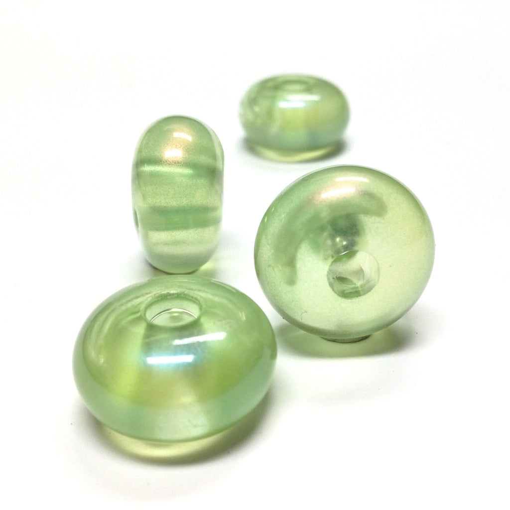 18X11MM Green "Lumina" Rondel Beads (24 pieces)