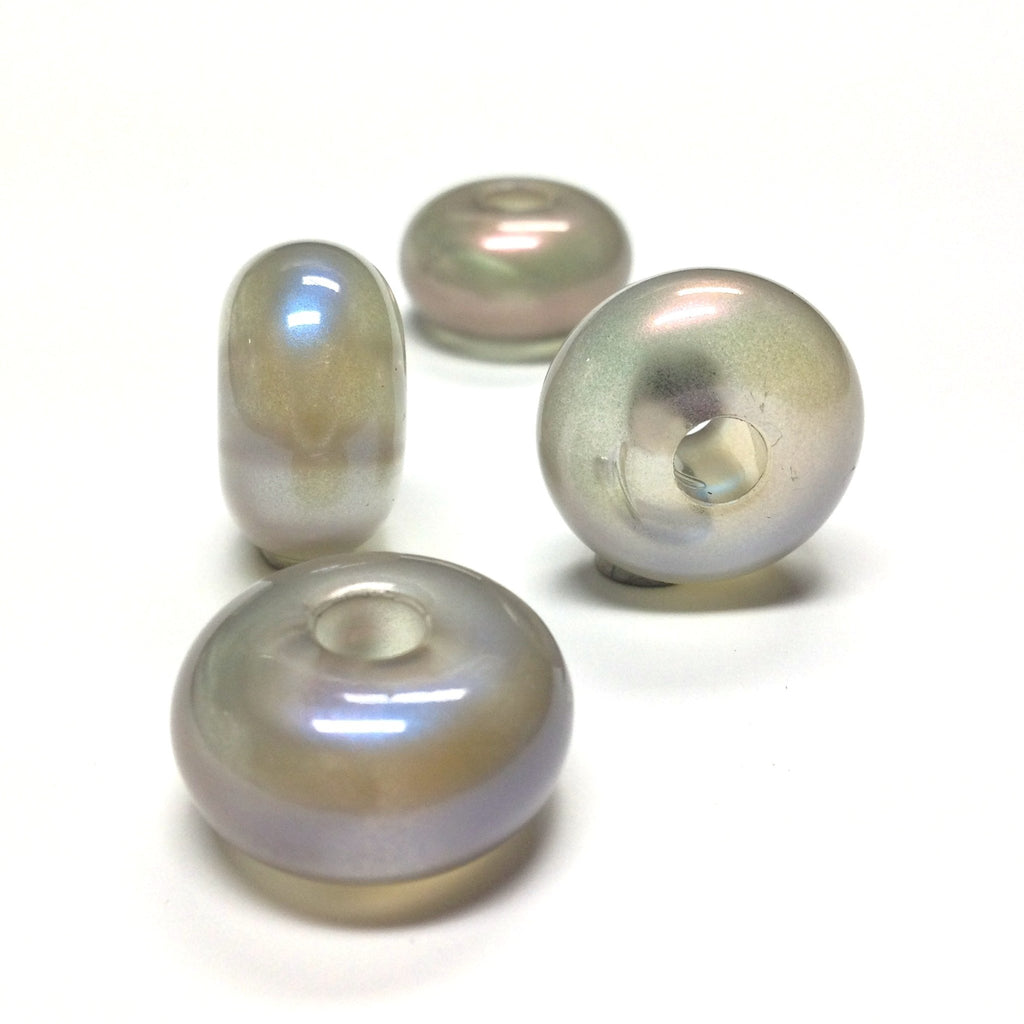 18X11MM Grey "Lumina" Rondel Beads (24 pieces)