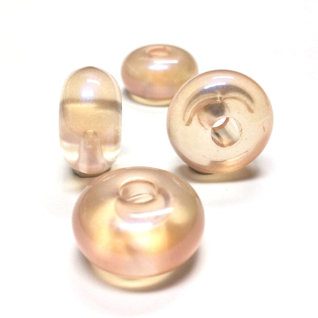 18X11MM Peach "Lumina" Rondel Beads (24 pieces)