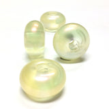 18X11MM White "Lumina" Rondel Beads (24 pieces)