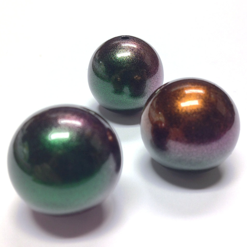 14MM Purple "Iridize" Round Bead (24 pieces)
