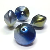 14MM Blue "Iridize" Pyramid Bead (24 pieces)