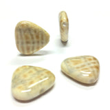 18MM Beige "Plaid" Triangle Beads (12 pieces)