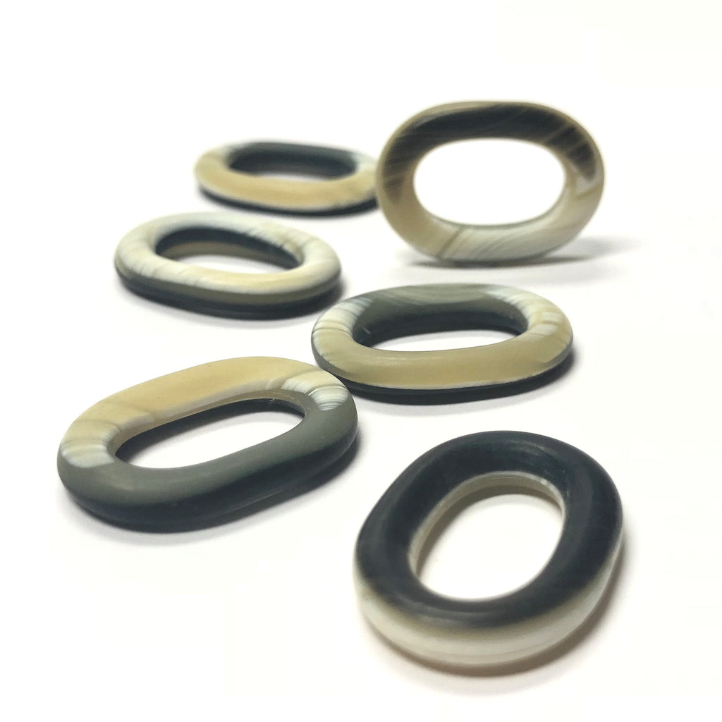 24X17MM "Horn" Oval Link (6 pieces)