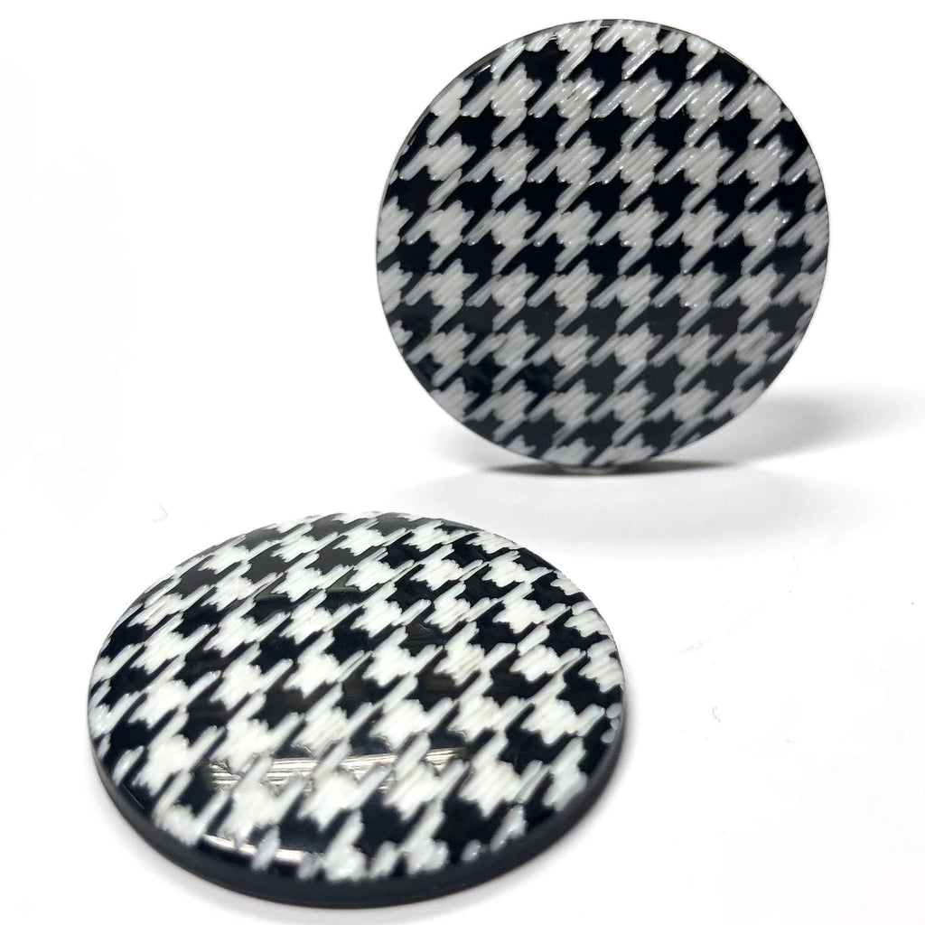 18mm Black and White "Houndstooth" Cab (12 Pieces)
