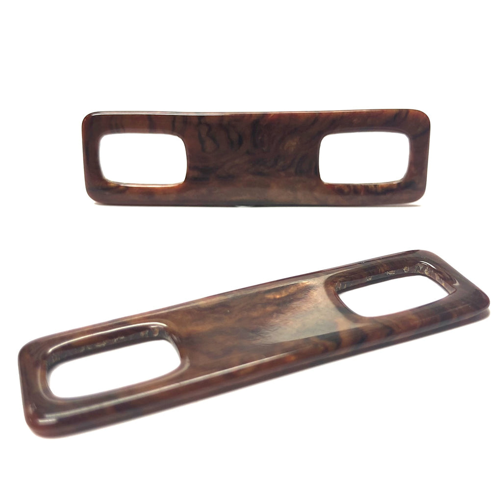 60X17MM "Wood Burl" Rectangle Link (3 pieces)