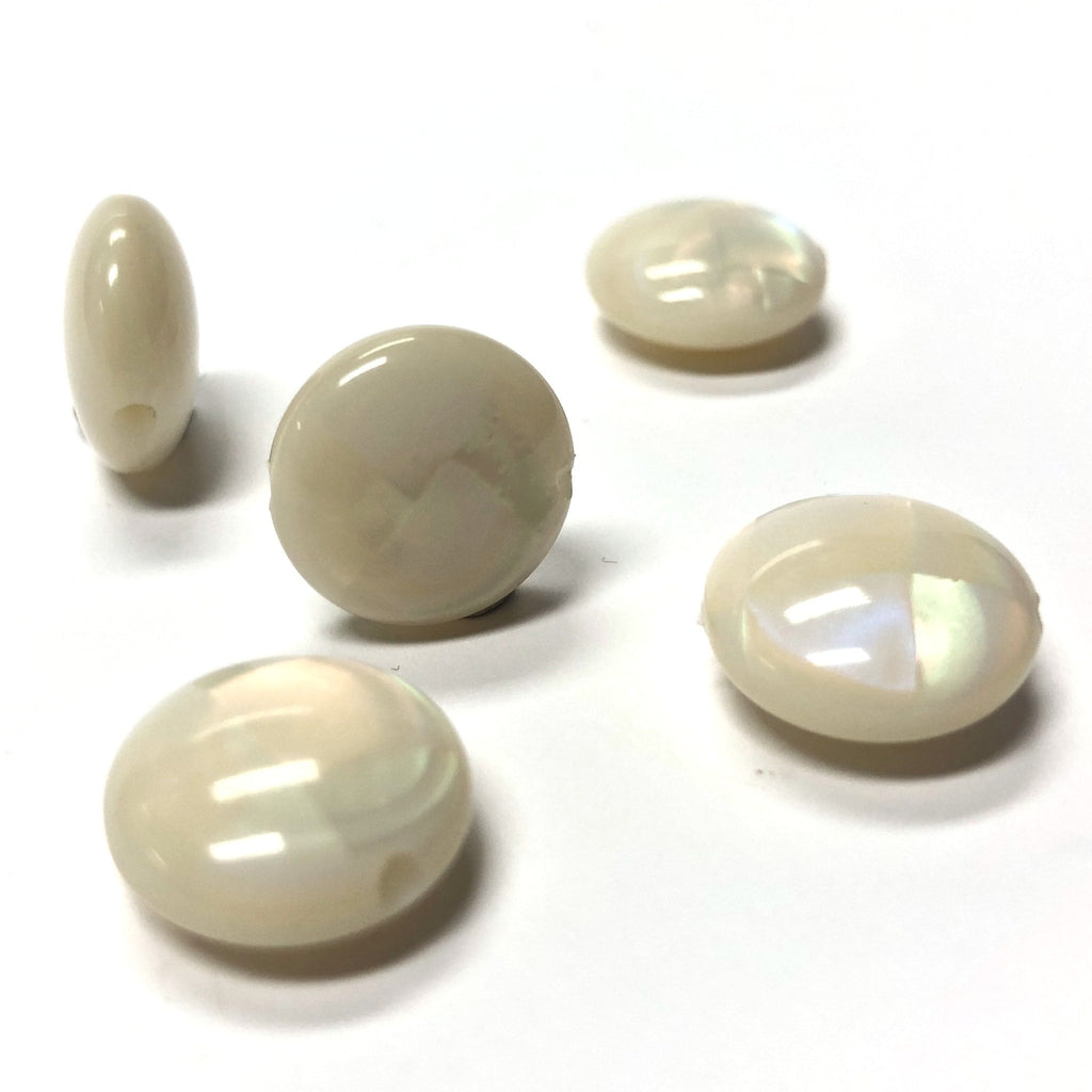 14MM Mother Of Pearl "Inlay" Disc Bead (12 pieces)