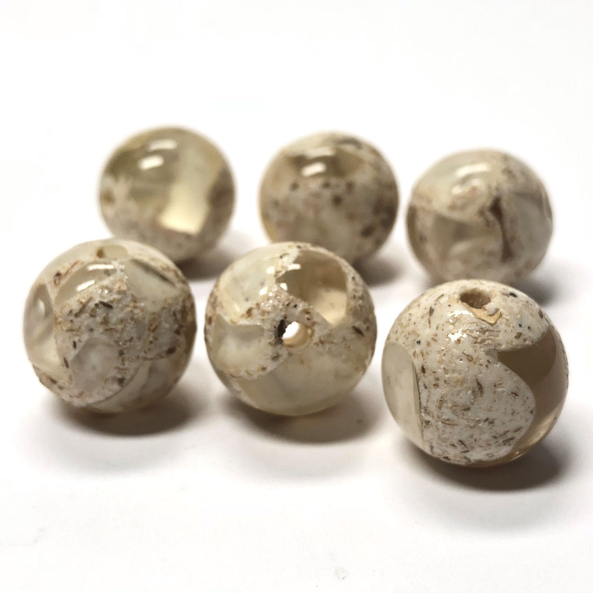14MM Sand Resin Round Beads (12 pieces)