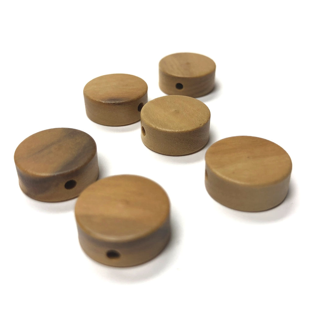 18MM Olivewood Disc Beads (12 pieces)