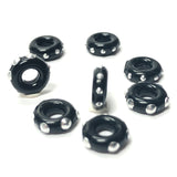 8MM Black/Silver "Studded" Ring (12 pieces)