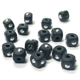 4.5MM Black/Silver "Studded" Cube Bead (12 pieces)