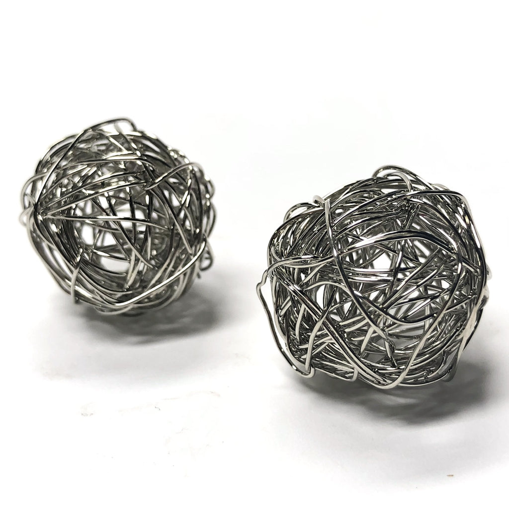 25MM Nickel "Wired" Bead (3 pieces)