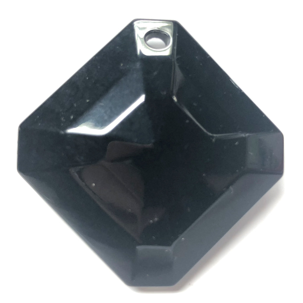 52X52MM Black Faceted Diamond Drop (1 piece)