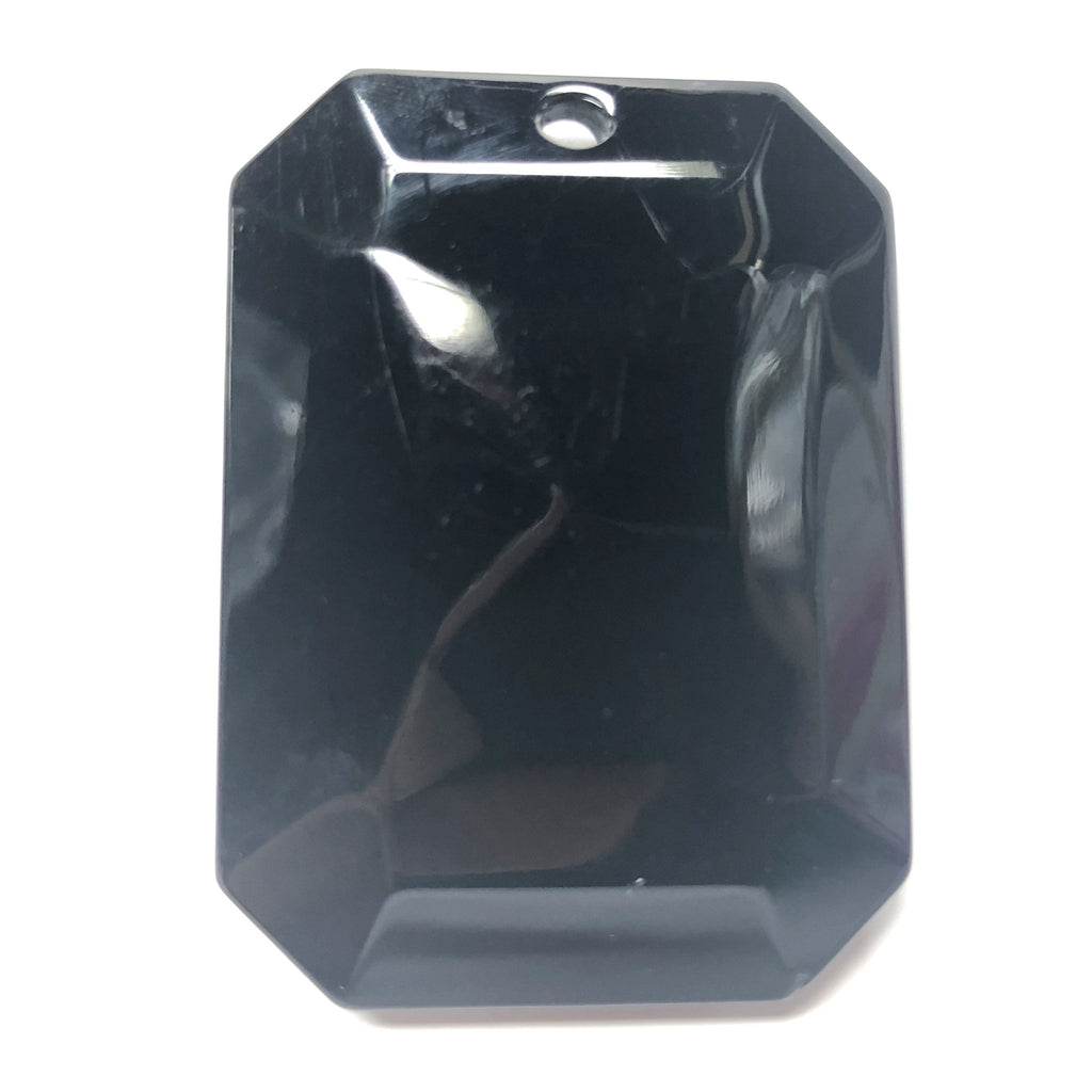 40X55MM Black Faceted Octagon Drop (1 piece)