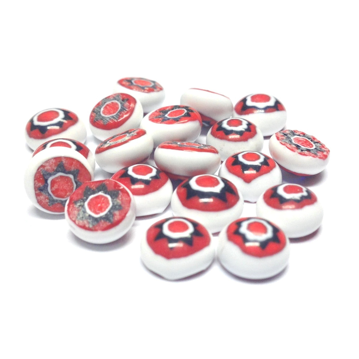 White w/Red Glass (72 pieces)
