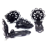 17MM Black Plated Brass Filigree Earclip (4 pieces)