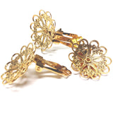 23MM Goldtone Brass Filigree Earclip (4 pieces)