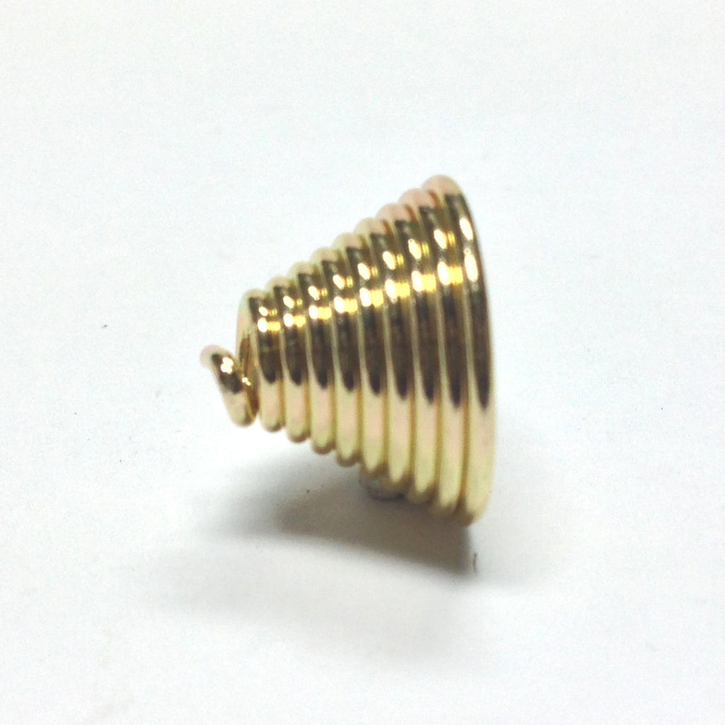 10X14MM Goldtone Coil Cap (36 pieces)