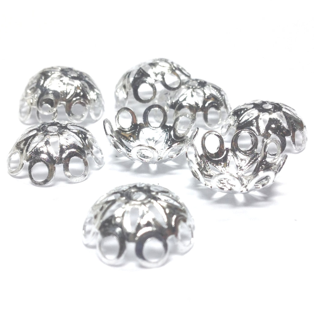 14X5.5MM Silvertone Filigree Cap (36 pieces)